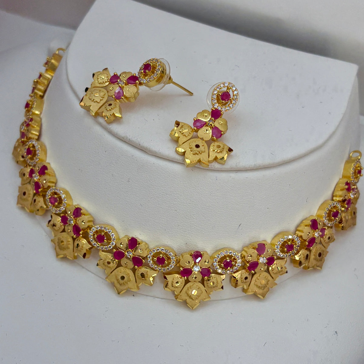 1 gram gold plated matte finish Necklace Set