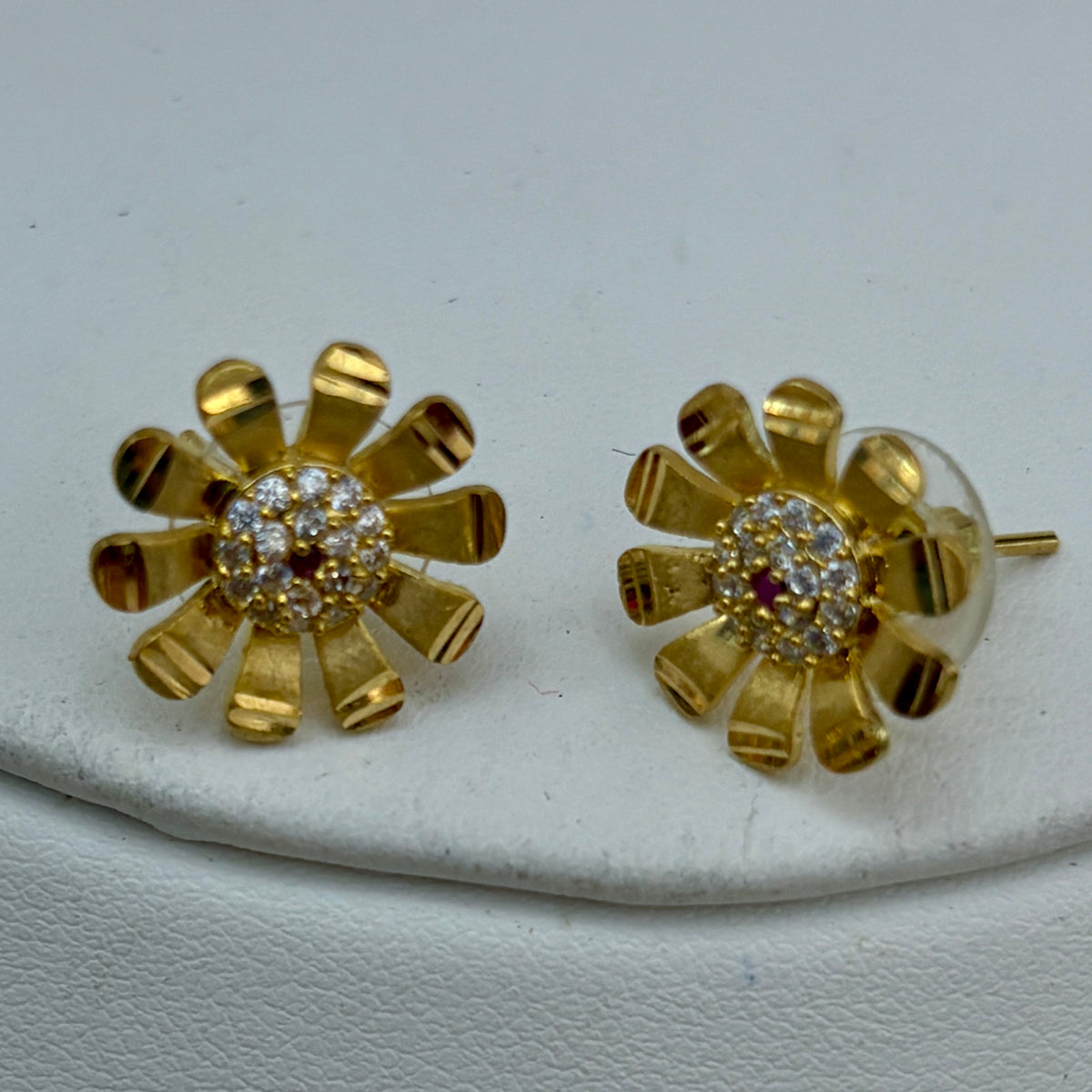 Real Gold Dubai jewellery Inspired 1 Gram Gold Plated HASLI set with Studs