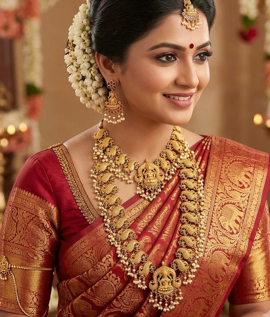 1 Gram gold plated Lightweight Long Necklace Set