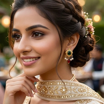 Real Gold Look Lightweight 24k Gold plated Traditional Studs