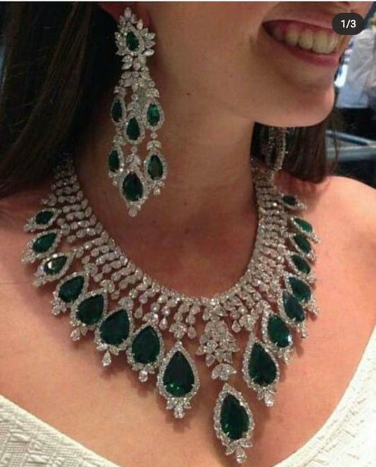 Red Carpet Celebrity inspired Next to Real Diamond Necklace Sets