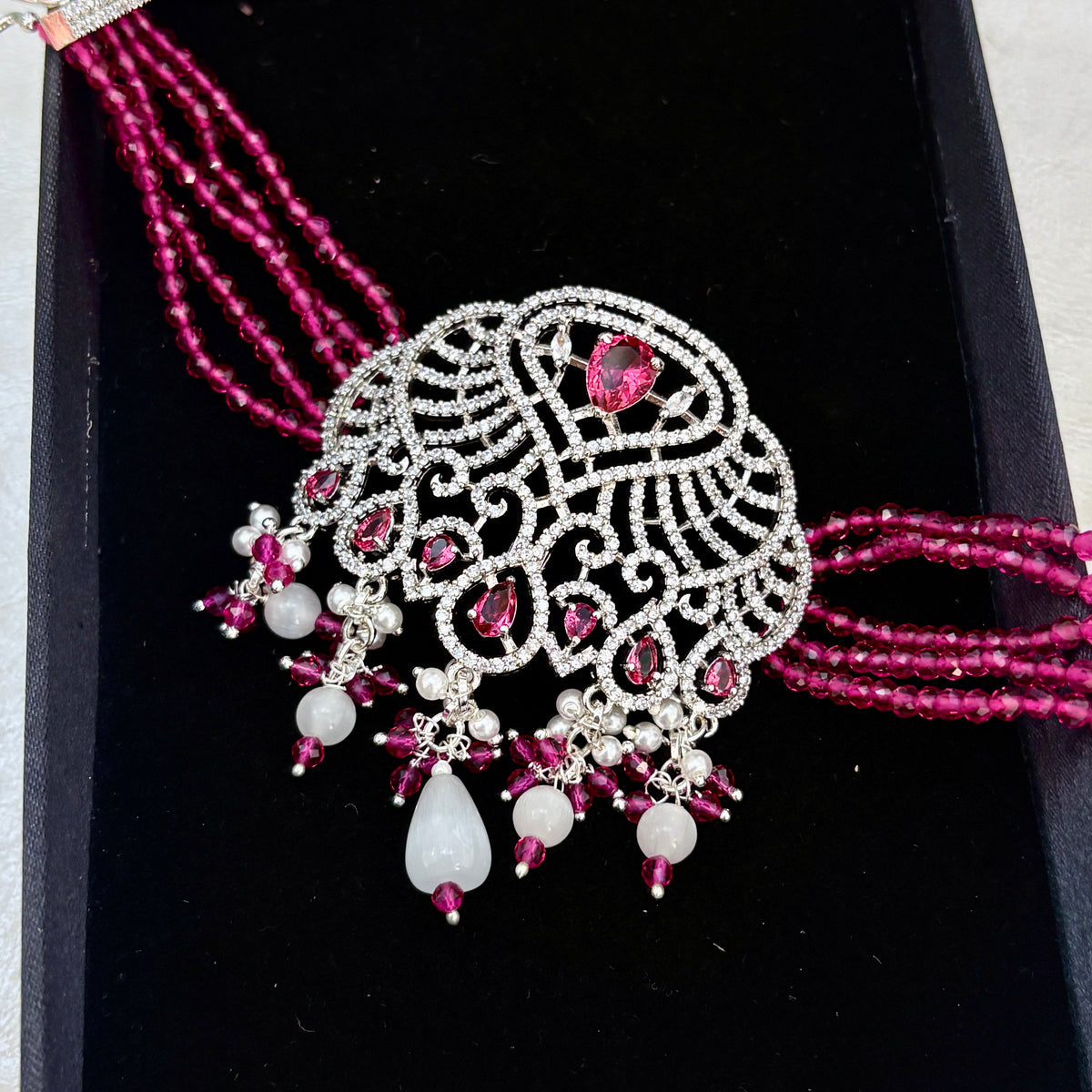 CZ- Diamond Real Beads Bracelets 