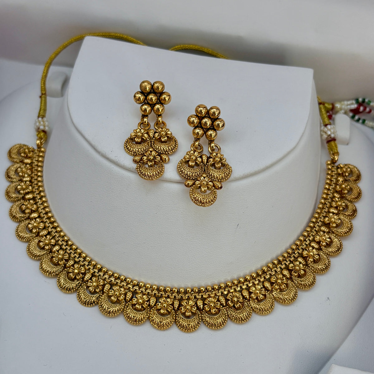 1 Gram Gold Antique finish Necklace Set