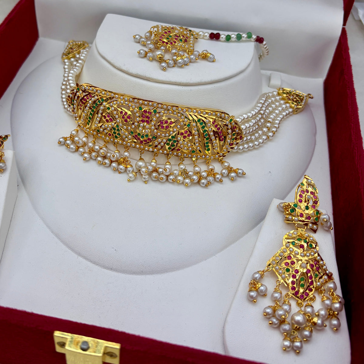 Sukriti- Gram Gold Traditional Heritage Real Jadau Lightweight Choker Set