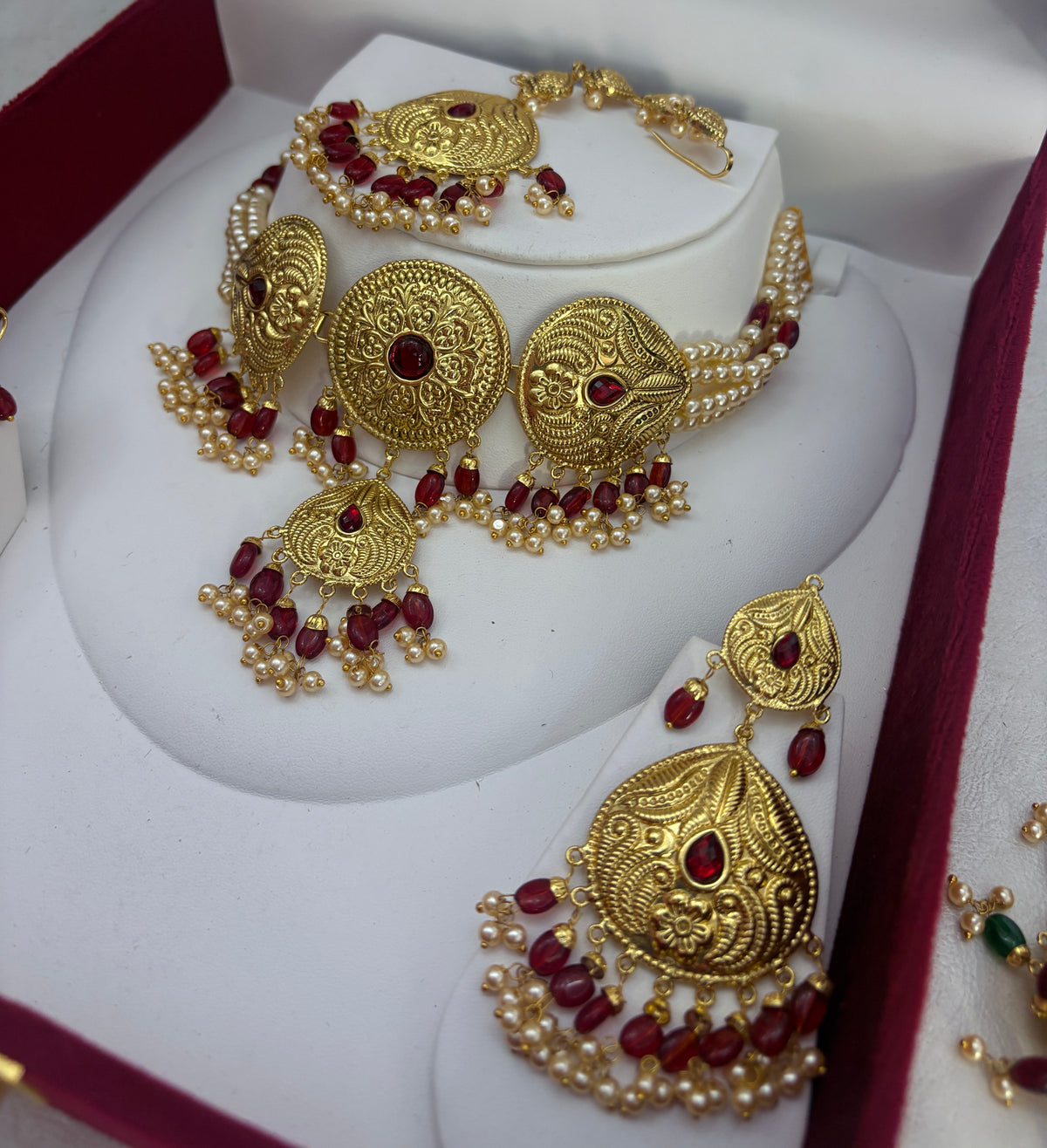 1 Gram Gold Plated Antique Set with Tikka