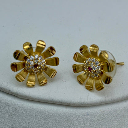 Real Gold Dubai jewellery Inspired 1 Gram Gold Plated HASLI set with Studs