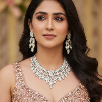 Red Carpet Celebrity inspired Next to Real Diamond Necklace Sets