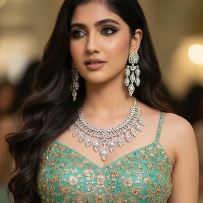 Red Carpet Celebrity inspired Next to Real Diamond Necklace Sets
