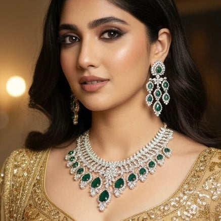 Red Carpet Celebrity inspired Next to Real Diamond Necklace Sets
