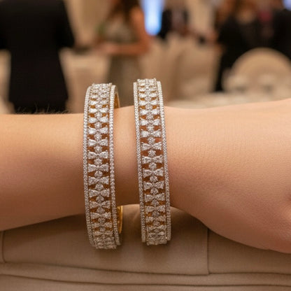 Saloni- Premium Diamond Gold-Plated -Gj Bangles/Kada Set