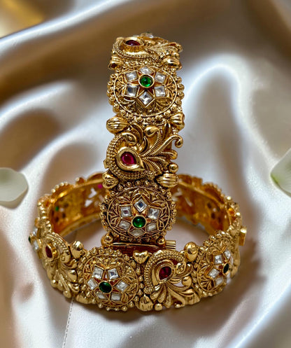 1 Gram Gold Plated with a rich, authentic real-gold look Premium Polki Heritage Kangan