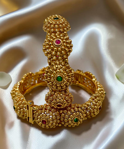 1 Gram Gold Plated with a rich, authentic real-gold look Premium Polki Heritage Kangan