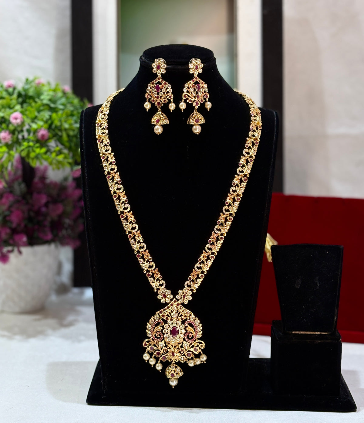 1 Gram gold plated Lightweight Long Necklace Set