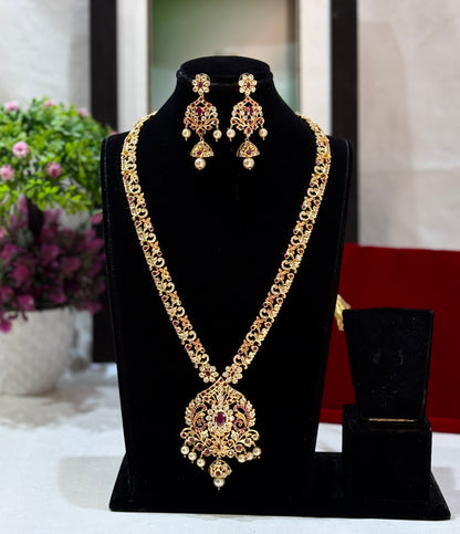 1 Gram gold plated Lightweight Long Necklace Set