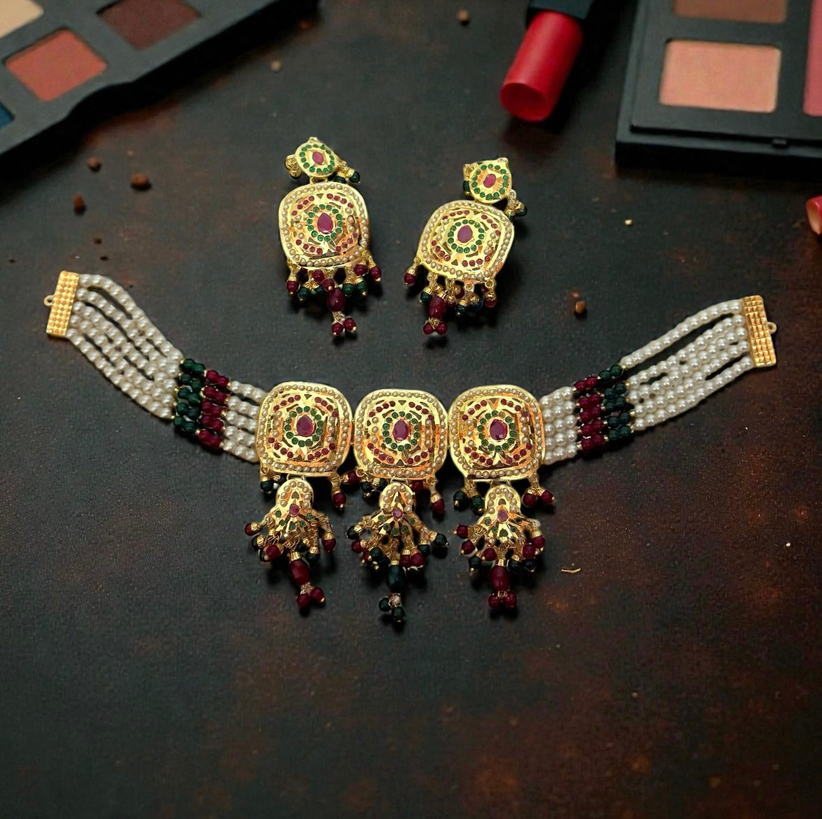 Navratan Jadau Choker Set
