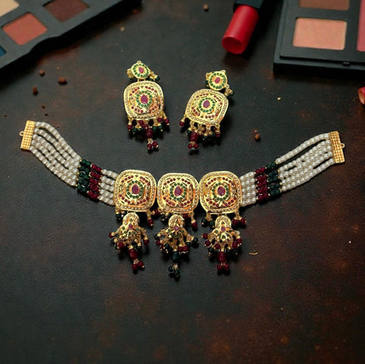 Navratan Jadau Choker Set