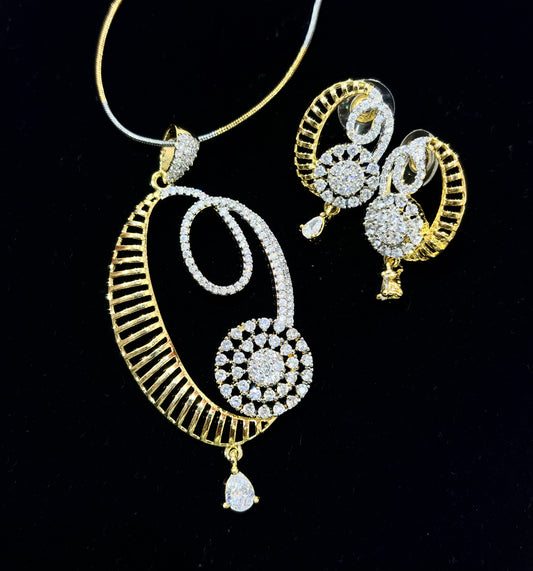Kajal- Diamond Pendant Set with Chain
