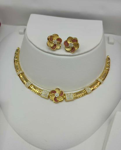 1 gram gold plated Hasli styled Necklace set with Studs