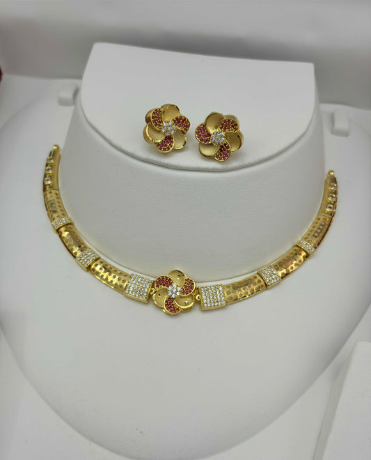 1 gram gold plated Hasli styled Necklace set with Studs
