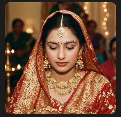 Gold Plated Jadau Lightweight Jadau Set with Tikka