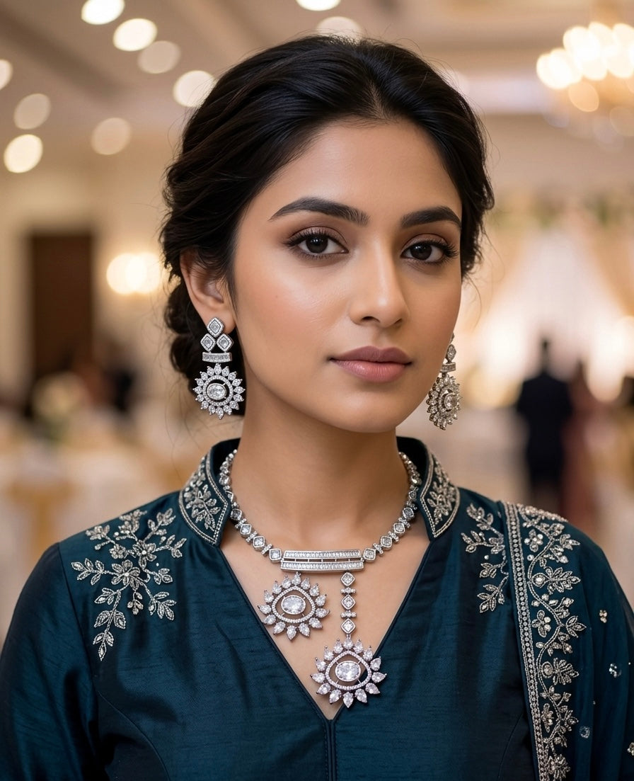 Premium Quality Lightweight Diamond Necklace Sets