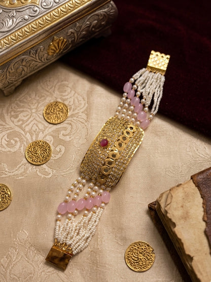 Gram Gold Traditional Heritage JADAU Bracelet with REAL Pearls