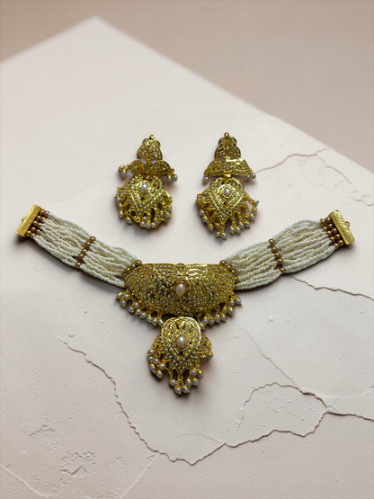 Gram Gold Traditional Heritage Jadau Necklace Set
