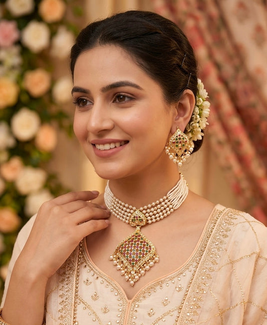 AMREEN — an exquisite Jadau pendant choker set