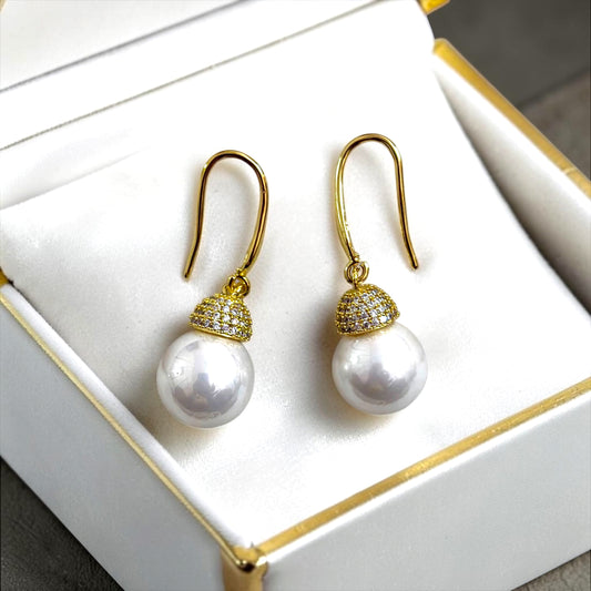 Real Pearl Dropping Studs