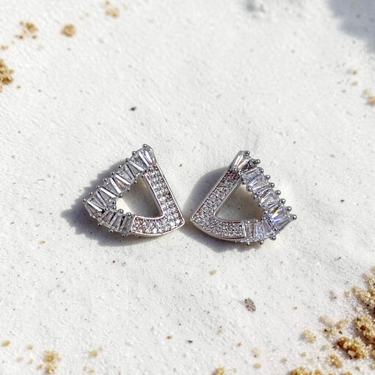 Next To Real Diamond Triangled Studs