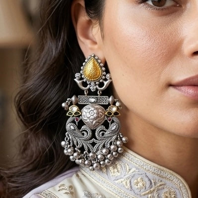 Kashmiri Oxidized Earrings