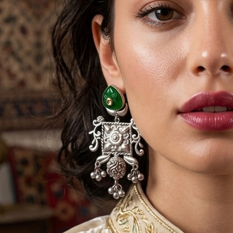 Floral Oxidized Earrings