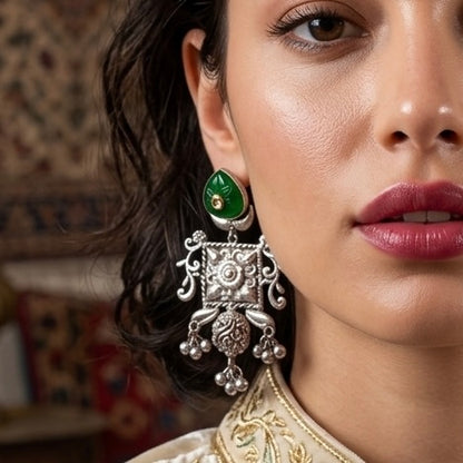 Floral Oxidized Earrings