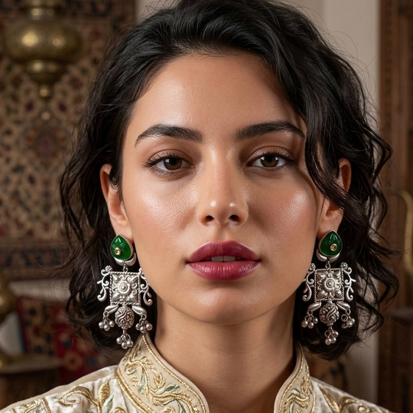 Floral Oxidized Earrings