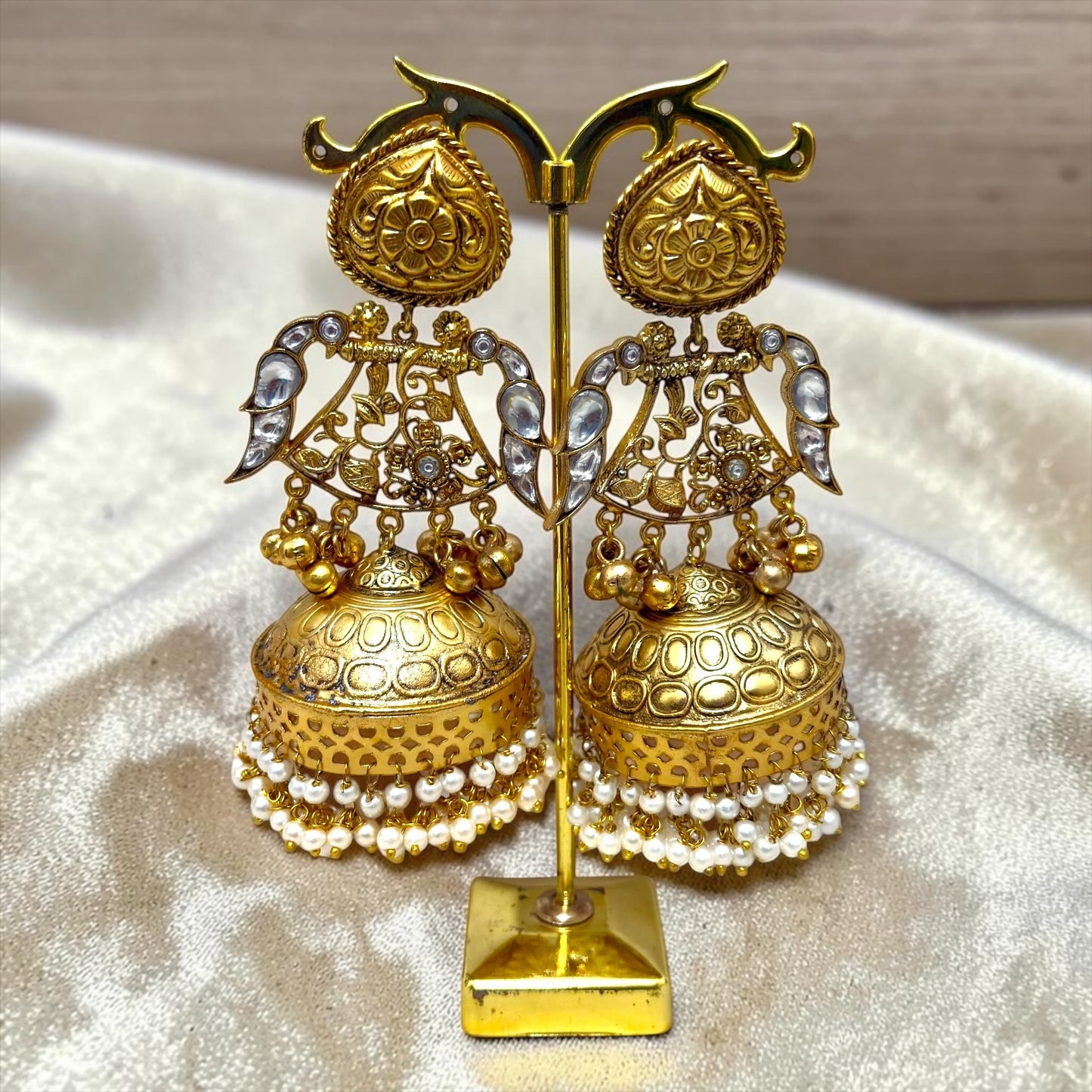 Aleena Silver Oxidized Jhumke Set