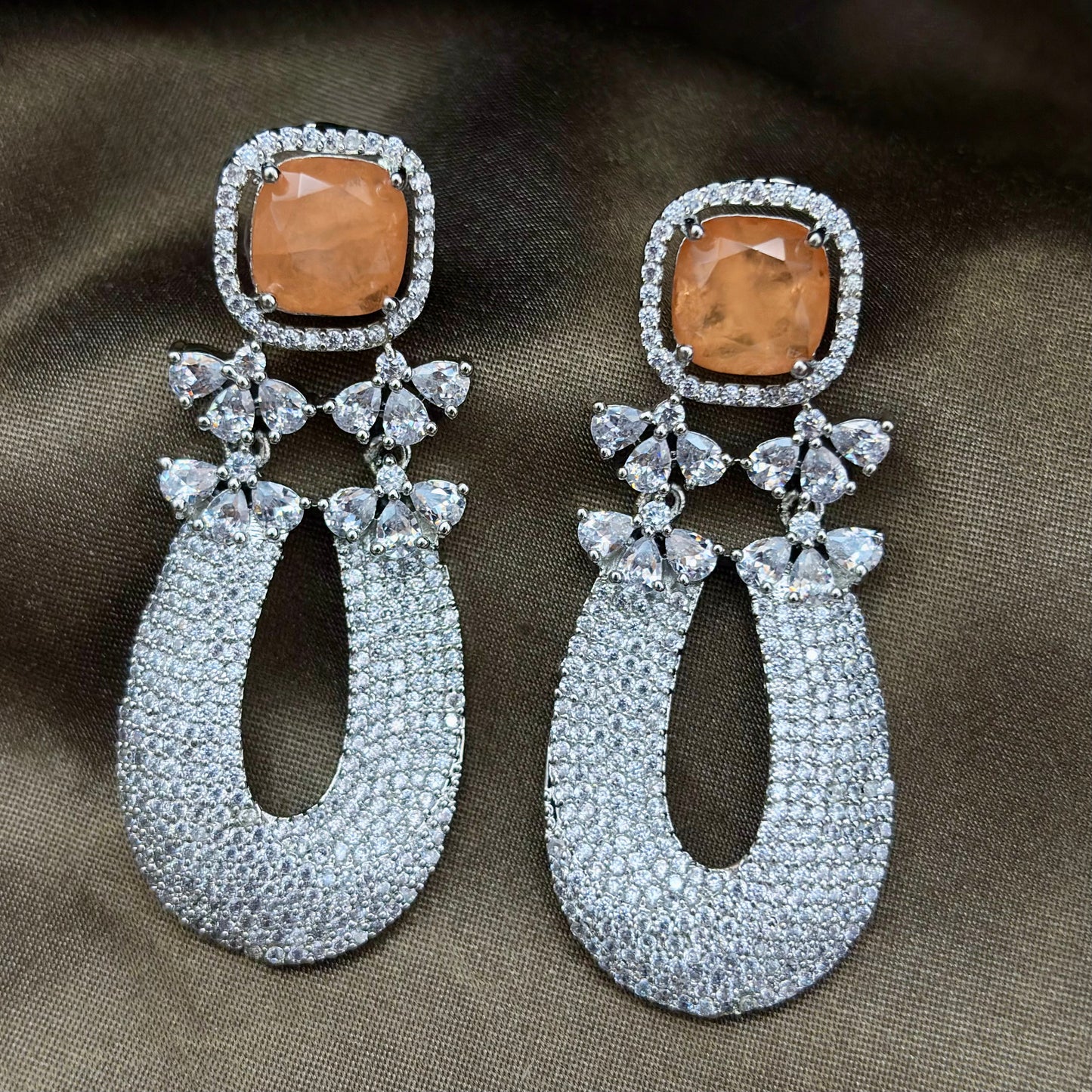Doublet Gem Stone Earrings