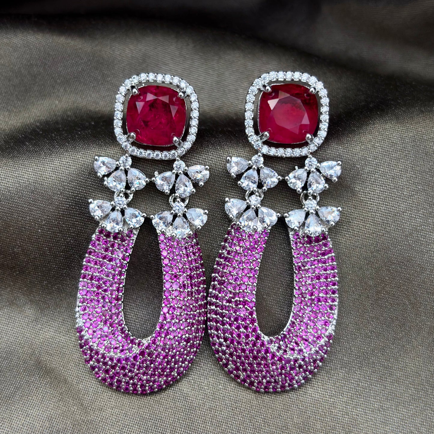 Doublet Gem Stone Earrings