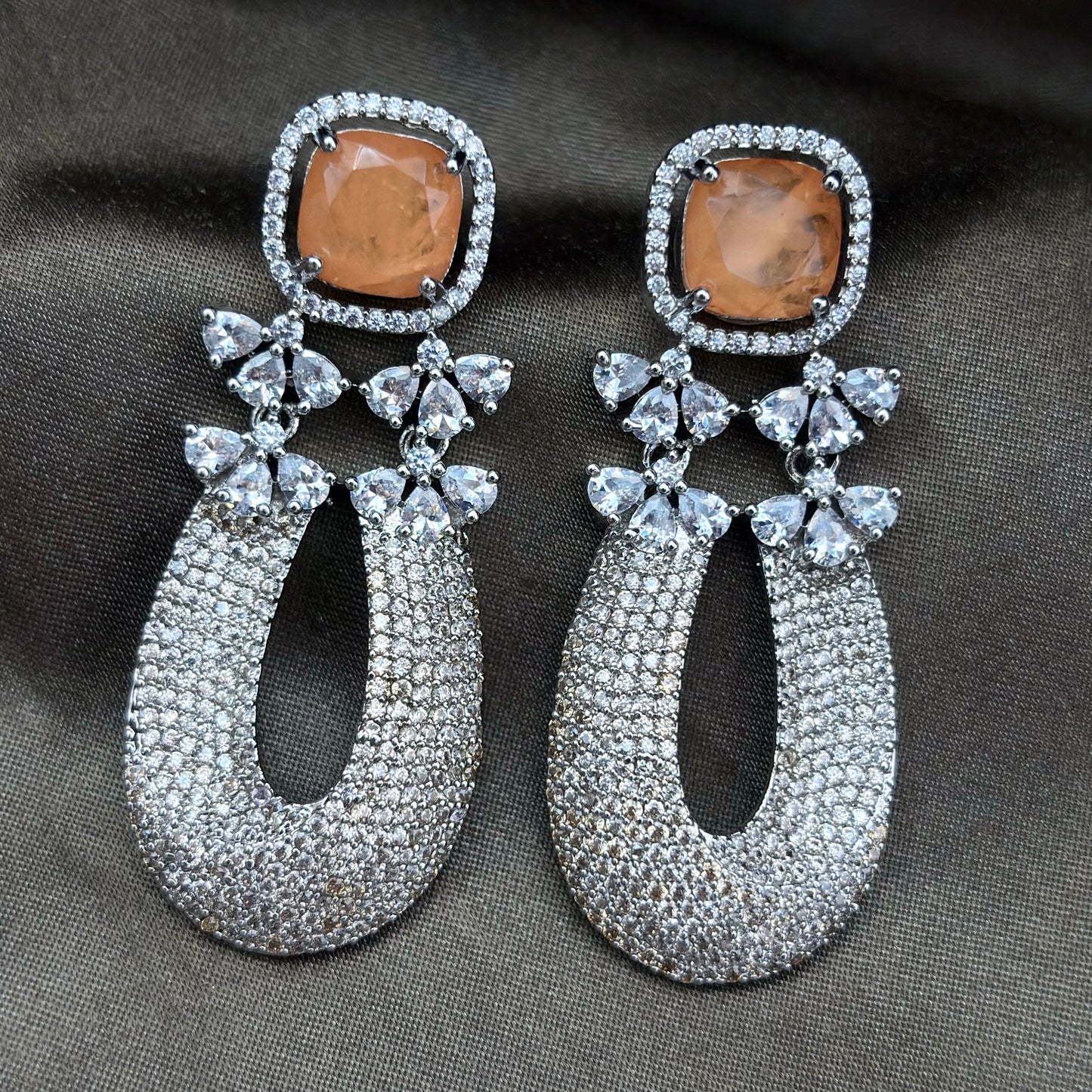 Doublet Gem Stone Earrings