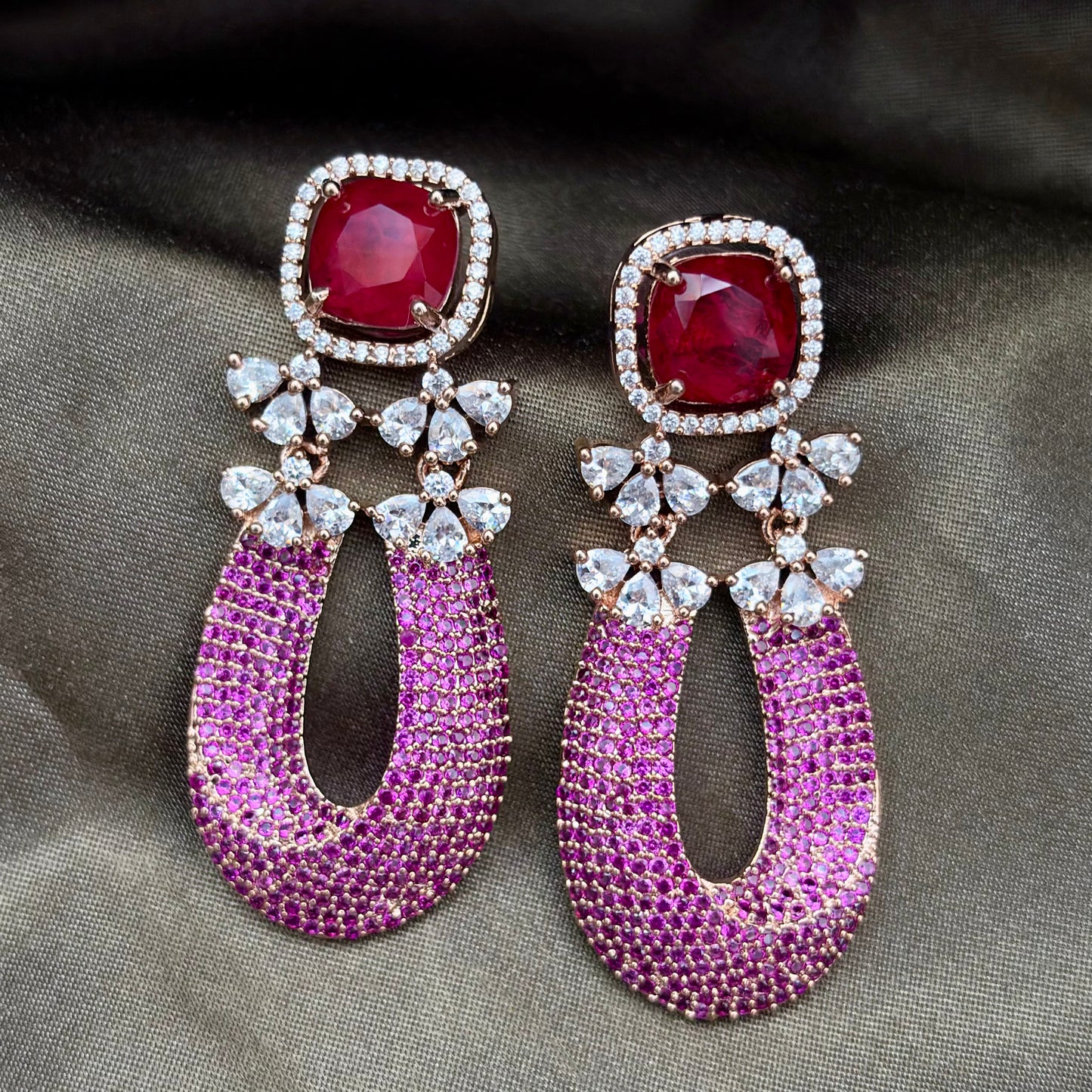 Doublet Gem Stone Earrings