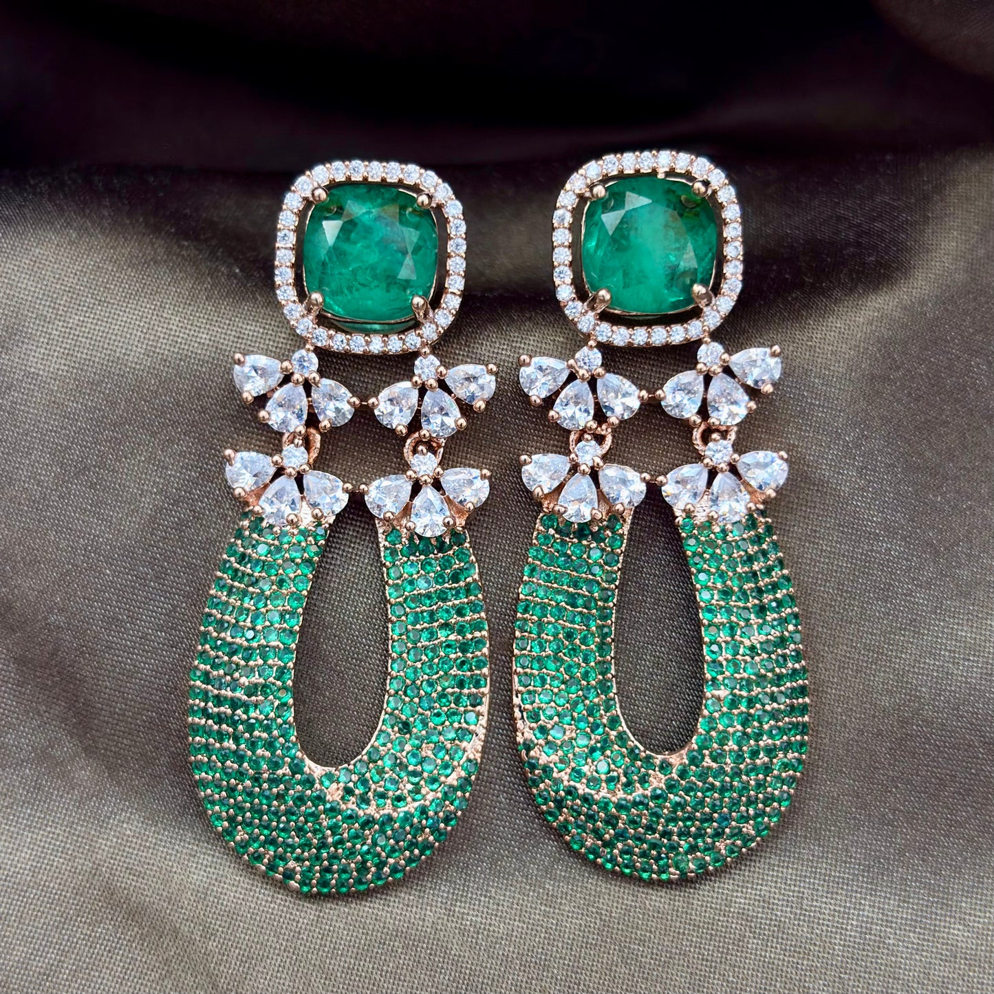 Doublet Gem Stone Earrings