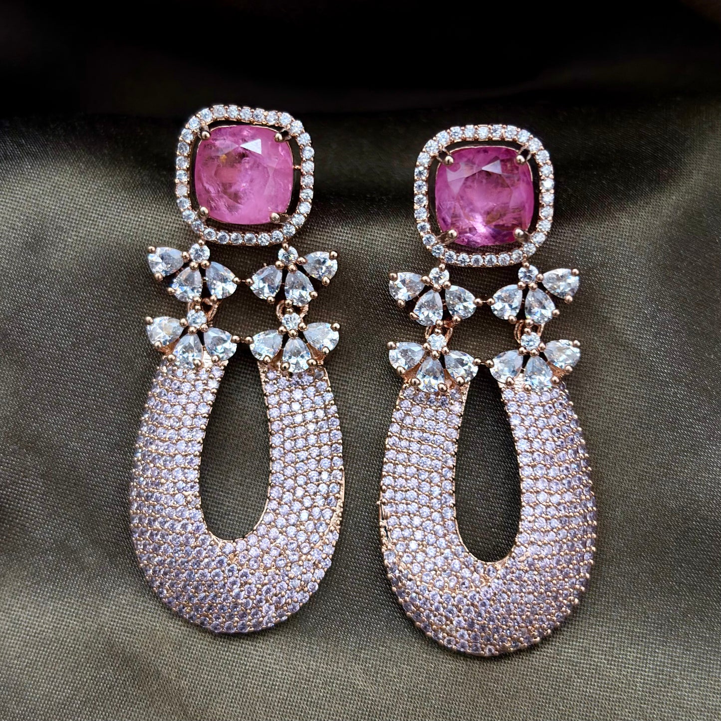 Doublet Gem Stone Earrings