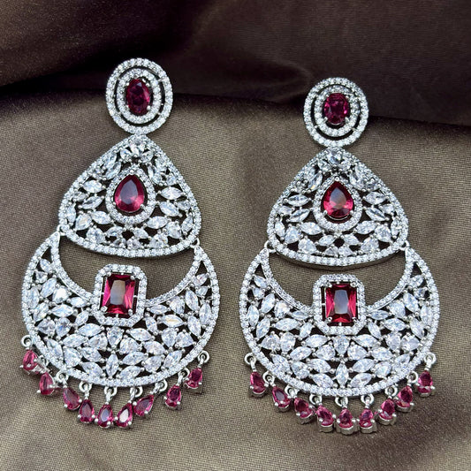 Statement solitaire-style chandelier Earrings