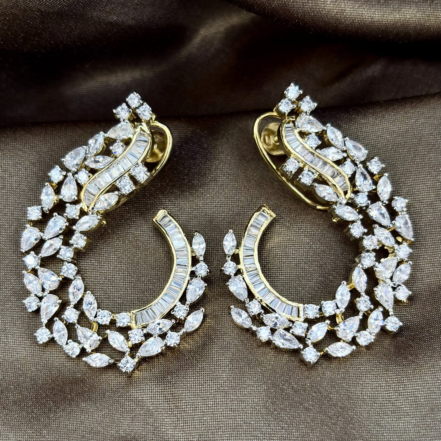 Statement Next To Real Diamond Back Screw Studs