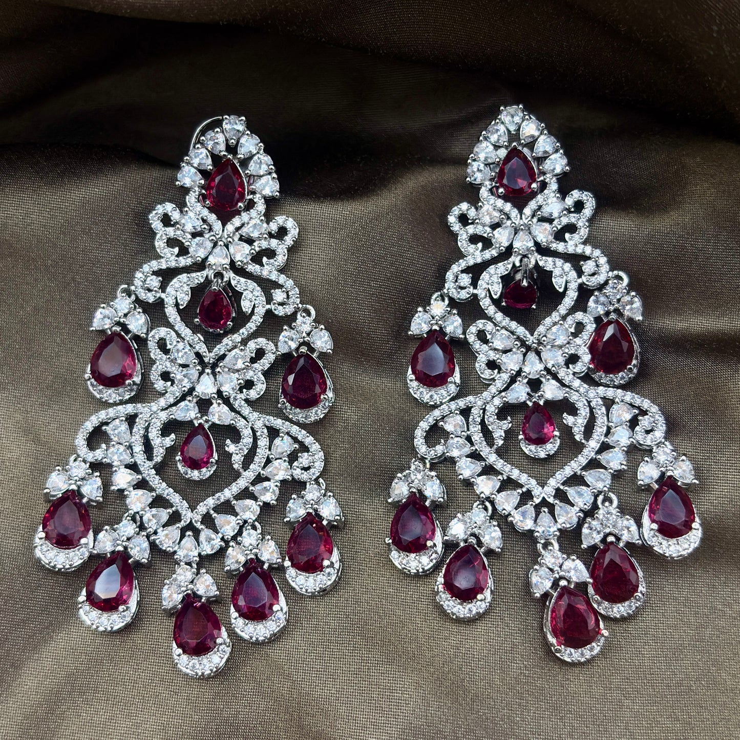 Next to Real Diamonds Statement Earrings