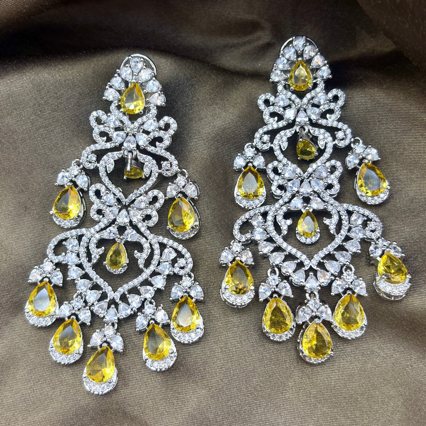 Next to Real Diamonds Statement Earrings