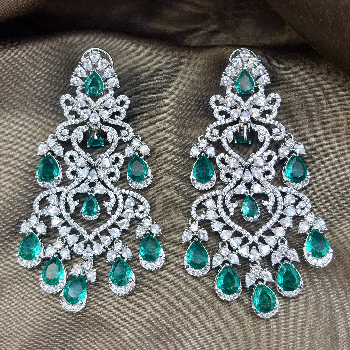 Next to Real Diamonds Statement Earrings
