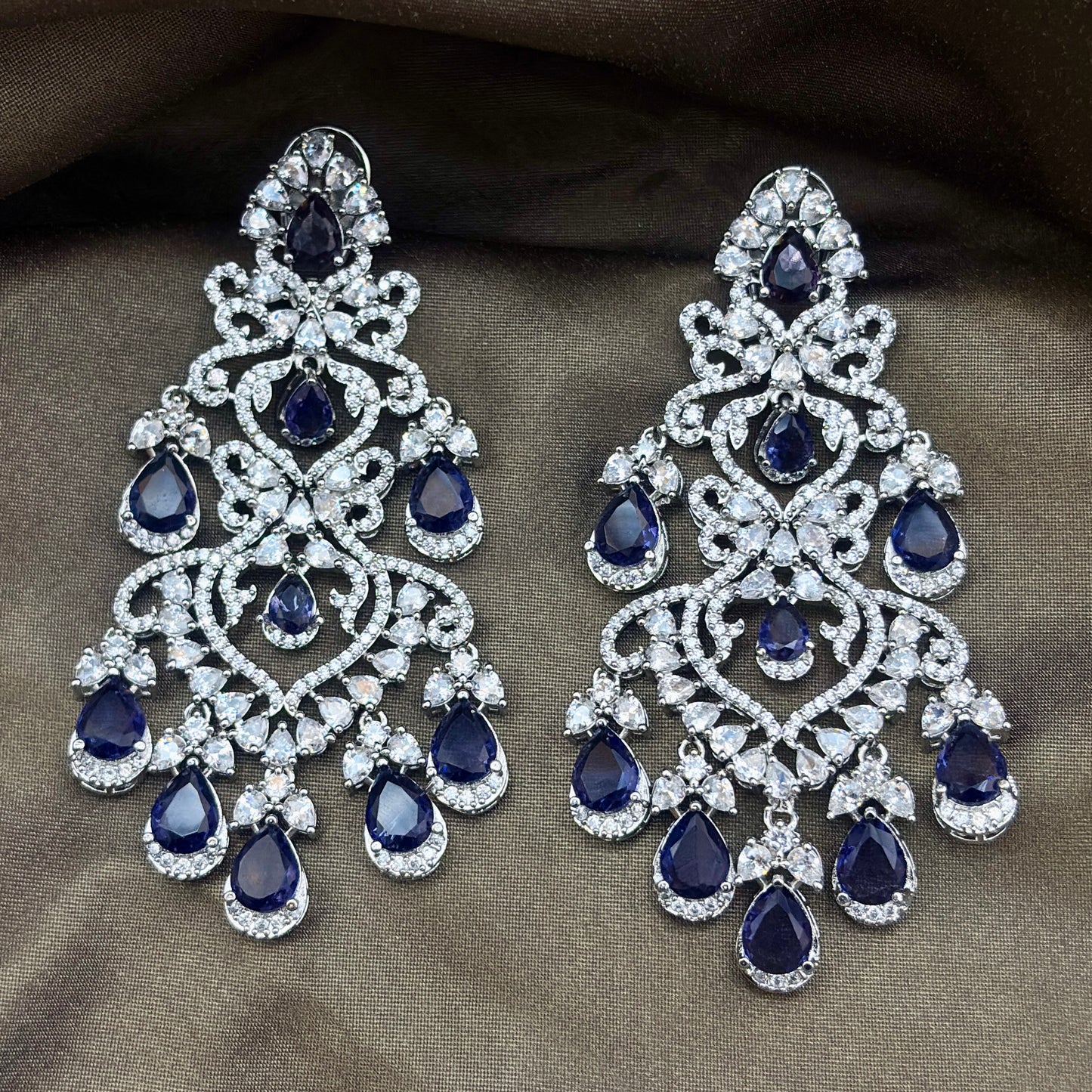 Next to Real Diamonds Statement Earrings