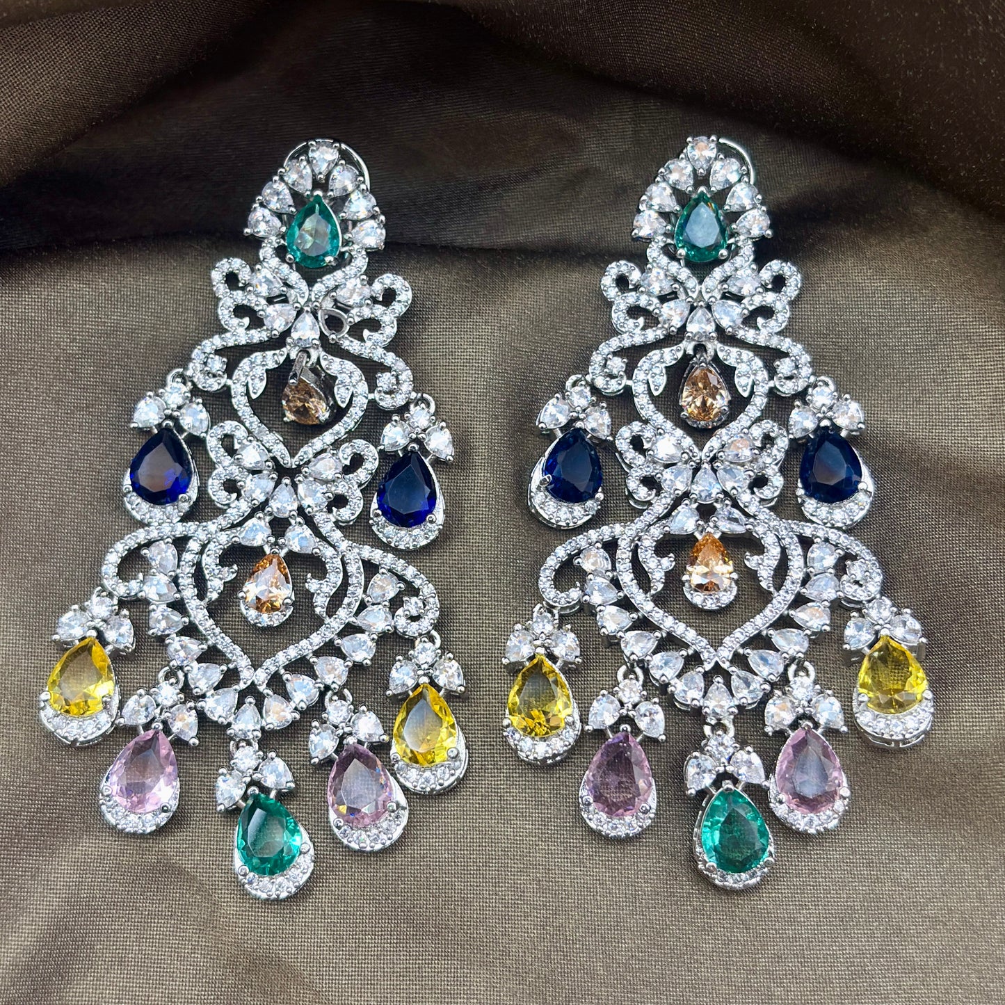 Next to Real Diamonds Statement Earrings