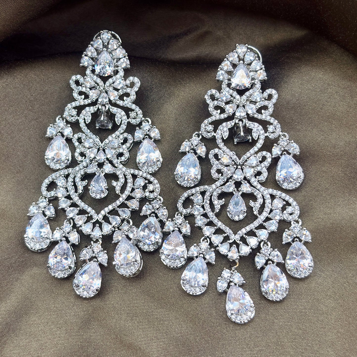Next to Real Diamonds Statement Earrings