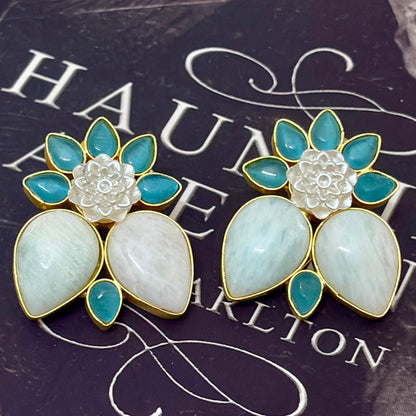 Natural stone Petal studs